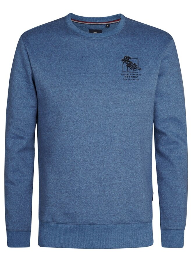 Petrol Sweater Round neck M-3050-SWR309 - Indie Blue