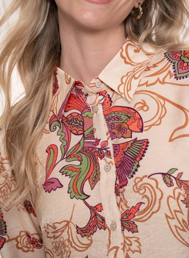 Geisha blouse 53935-20 - Beige/Orange