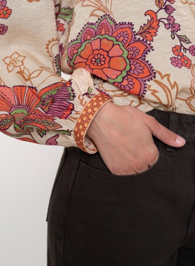 Geisha blouse 53935-20 - Beige/Orange