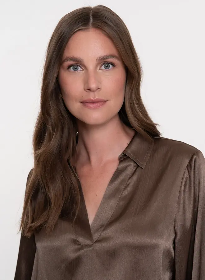 Geisha Top satijn  53860-14 - Brown