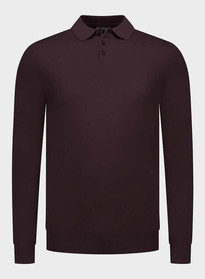 SAINT STEVE Longsleeve Polo 19478 - 80012 Plum Melange