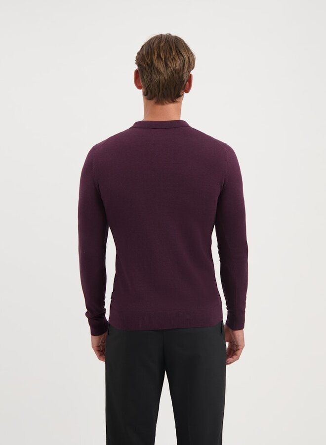 SAINT STEVE Longsleeve Polo 19478 - 80012 Plum Melange