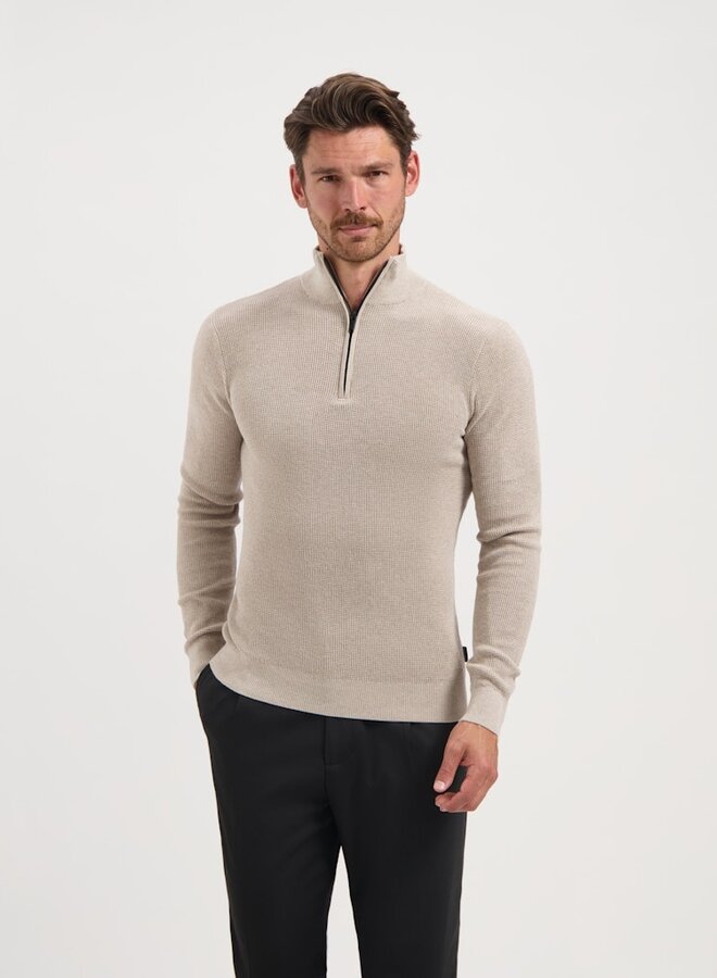 Half-Zip Trui 240906 - 20006 Sand Melange