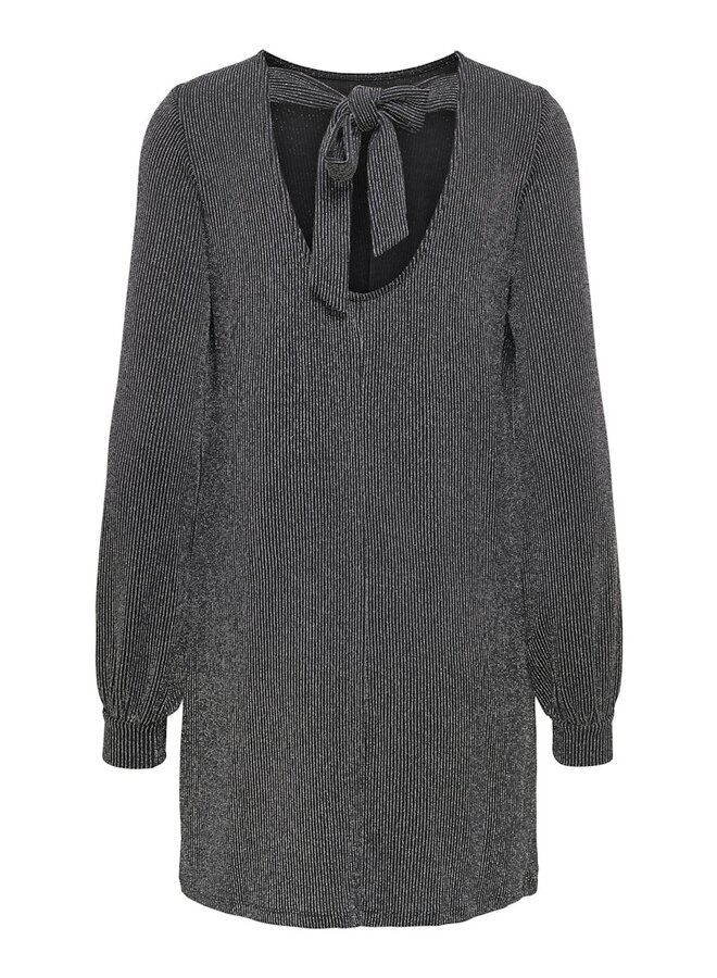 Only Jurk ONLCAROL 15309903 - Black Stripes & Silver Glitter