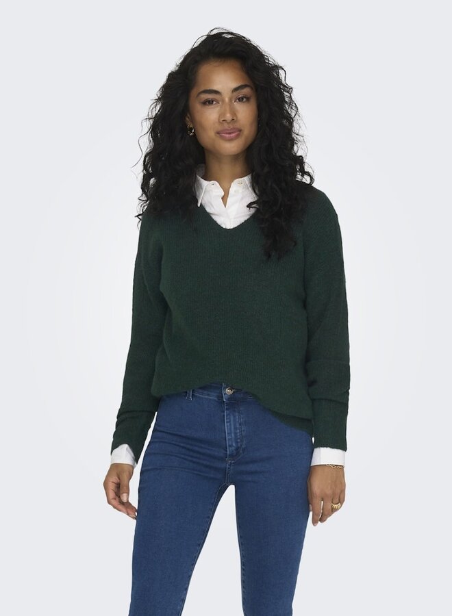 Pullover ONLCAMILLA V-NECK 15204588 - Scarab