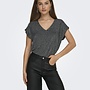 Only Top ONLCAROL V-NECK 15360960 - Black Stripes & Silver Glitter