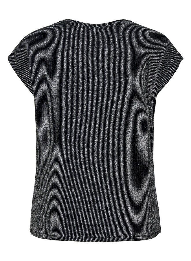Only Top ONLCAROL V-NECK 15360960 - Black Stripes & Silver Glitter