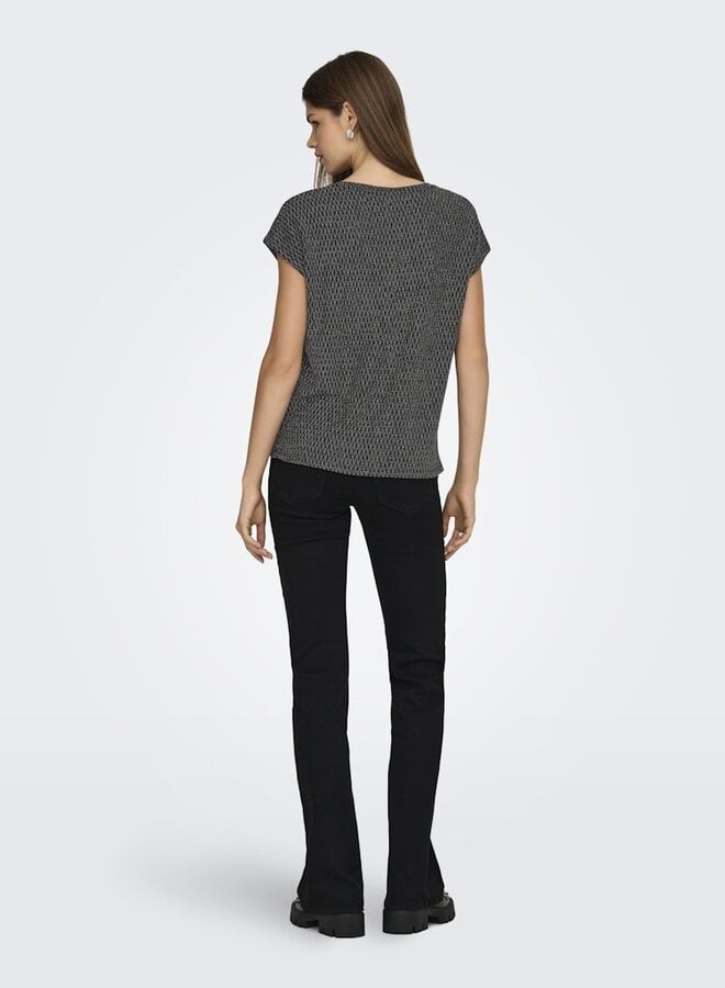 Only Top ONLCAROL V-NECK 15360960 - Black Detail & Harlekin Silver