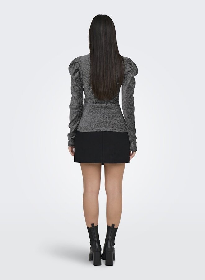 Only Top ONLRICH 15278055 - Black Detail & Silver Glitter
