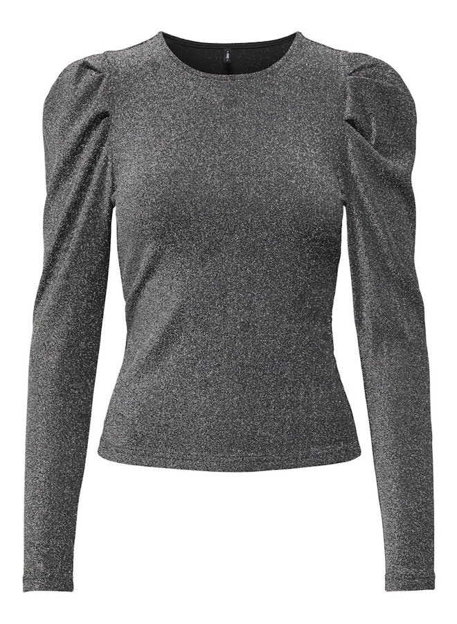 Only Top ONLRICH 15278055 - Black Detail & Silver Glitter
