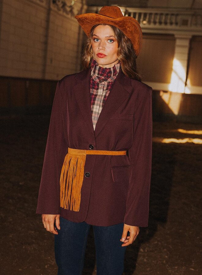 Turquoise By Daan W24737-25 Blazer Met Paspelzakje - Bordeaux