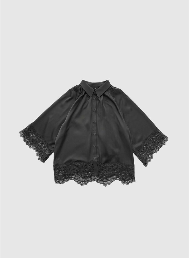 Withblack Satijnen Blouse WBLDAGMAR 00001510 - Darkgrey