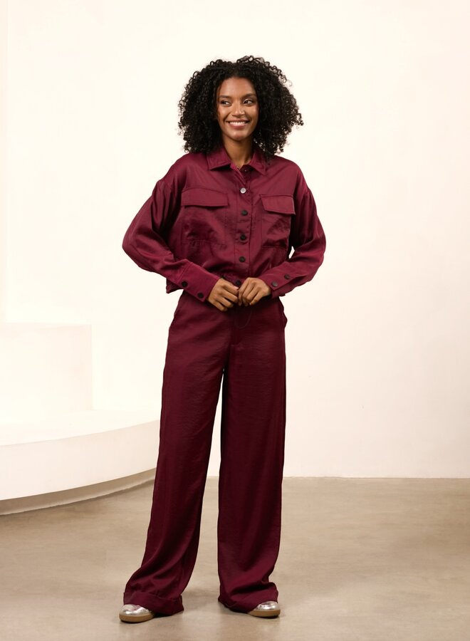 Satijnen Pantalon Svea QK32 - 256 Burgundy Red
