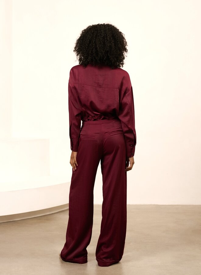 Lofty Manner Satijnen Pantalon Svea QK32 - 256 Burgundy Red