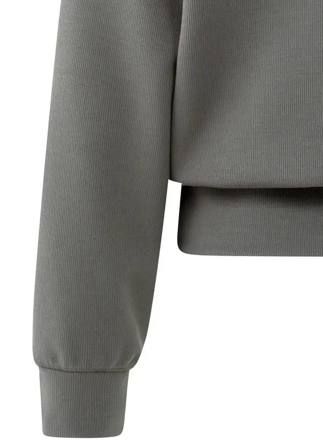 YAYA Sweater Met Ribstructuur 01-109099-510 - 80307 Dark Night Grey
