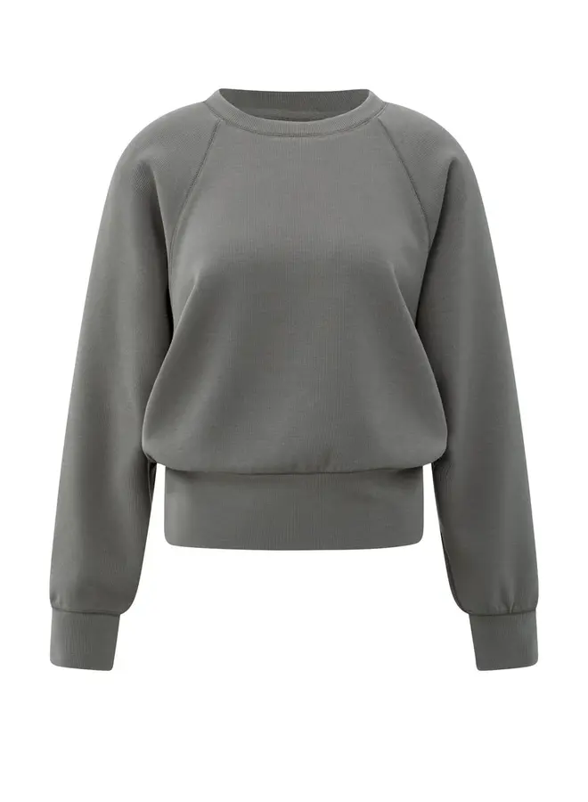 YAYA Sweater Met Ribstructuur 01-109099-510 - 80307 Dark Night Grey