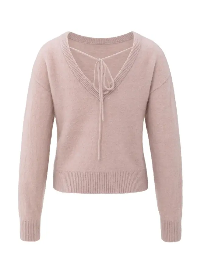 YAYA Zachte Trui Met V-Rug 01-000507-510 - 61509 Shadow Gray Pink