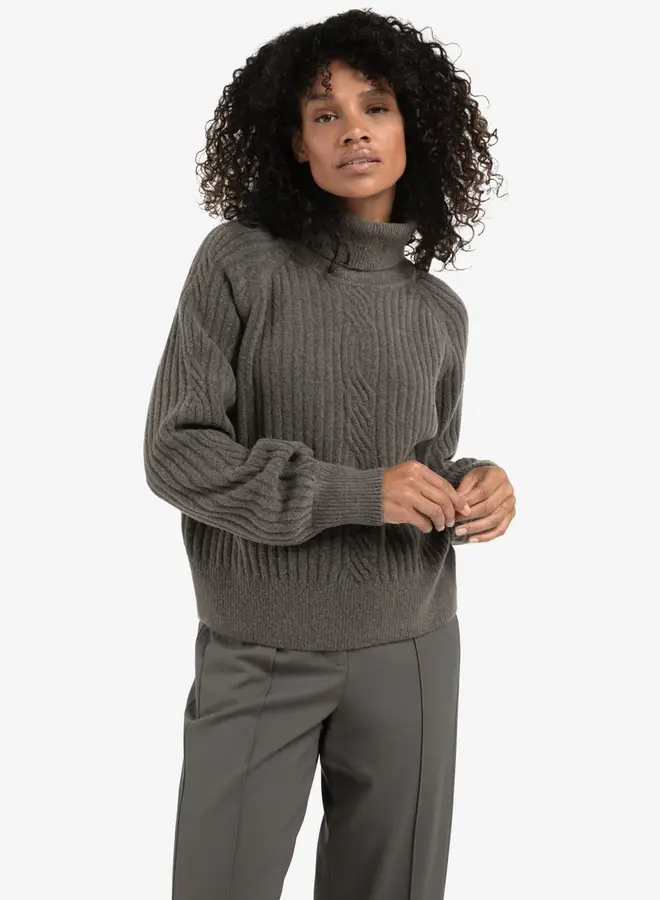 Geribde Coltrui 01-000525-510 - 990332 Dark Taupe Grey Melange
