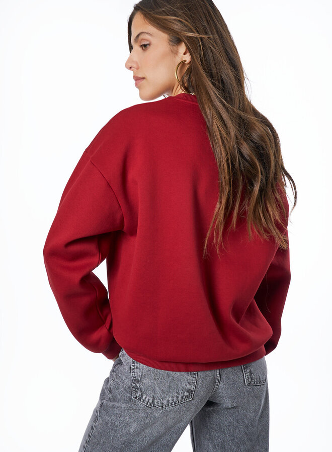 My Jewellery Sweater "Wander Fearless" MJ14363-0275 - Donkerrood