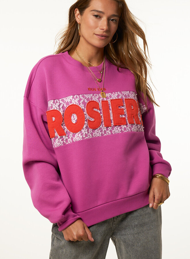 Sweater met kant "Rue des rosiers" MJ14865-0700 - Paars