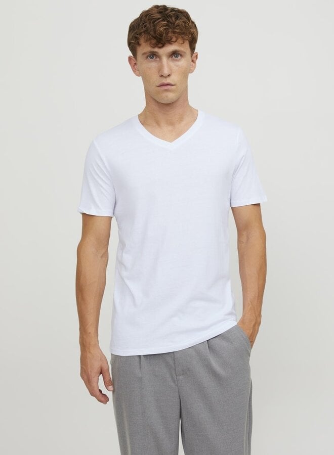 T-shirt V-Neck 2 Pack JACBASIC 12133914 - White