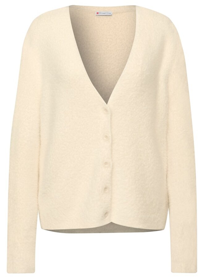 Street one Vest LTD QR_Fluffy Cardigan - 16351 Soft Beige
