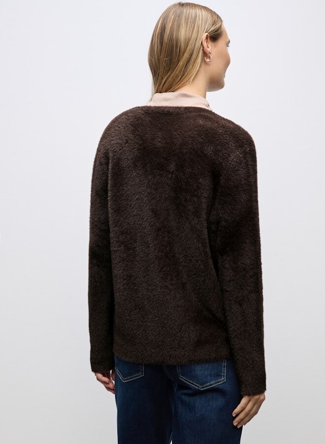 Street one Vest LTD QR_Fluffy Cardigan - 16866 Deep Roast Brown
