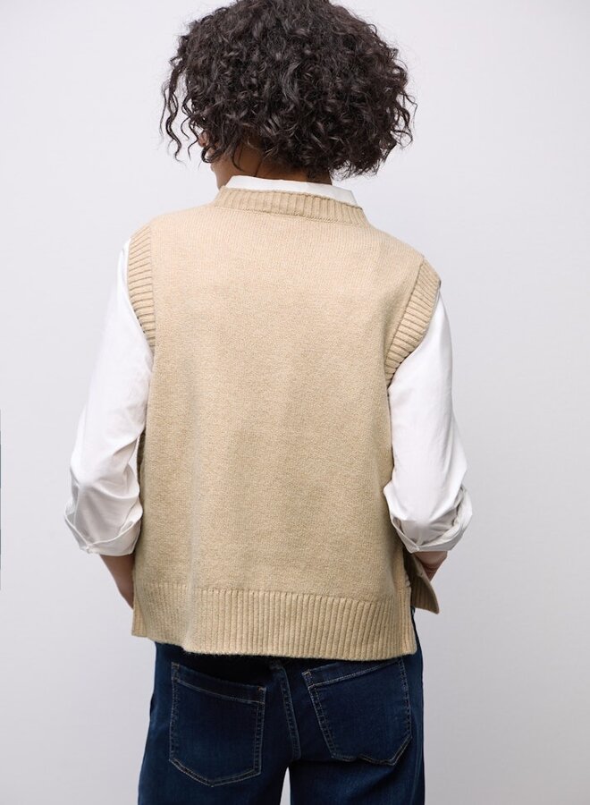 Street one Spencer Sleeveless Sweater - 16878  Sanded Beige Mel