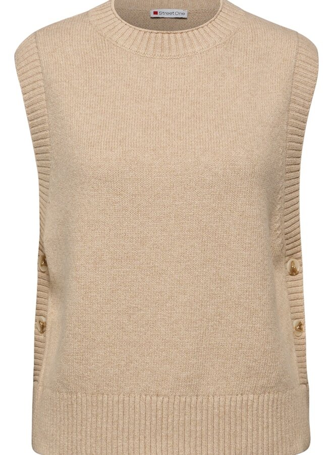 Street one Spencer Sleeveless Sweater - 16878  Sanded Beige Mel