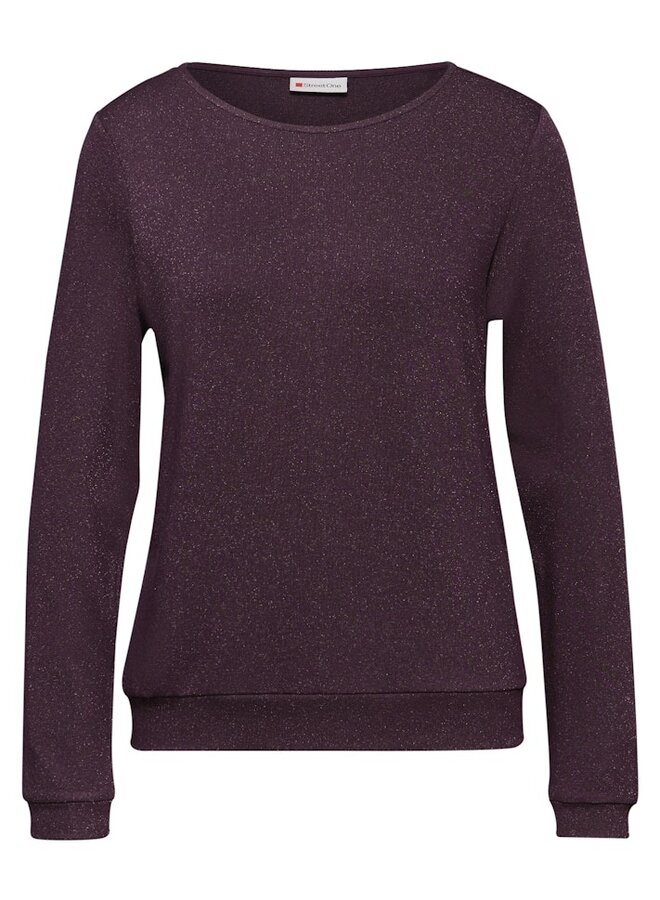 Street one Lange Mouwen Shirt Fine Shiny Knit Look Shirt - 17151 Jazz Berry