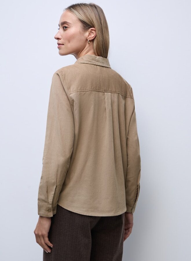 Street one Blouse LTD QR Corduroy Blouse W Pipin - 17105 Flowing Beige