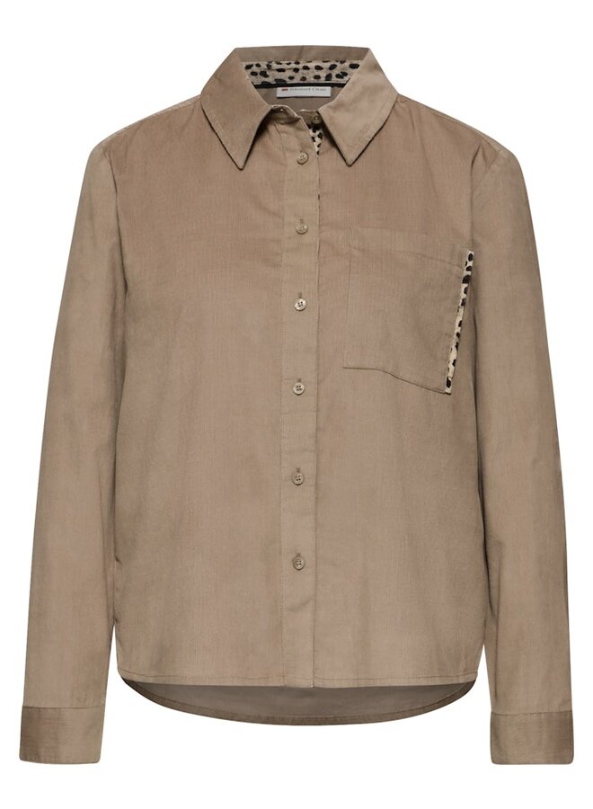 Street one Blouse LTD QR Corduroy Blouse W Pipin - 17105 Flowing Beige