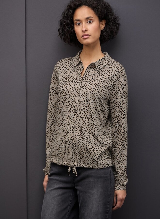 Street one Blouse LTD QR Printed Jersey Blouse W - 36871 Sanded Beige