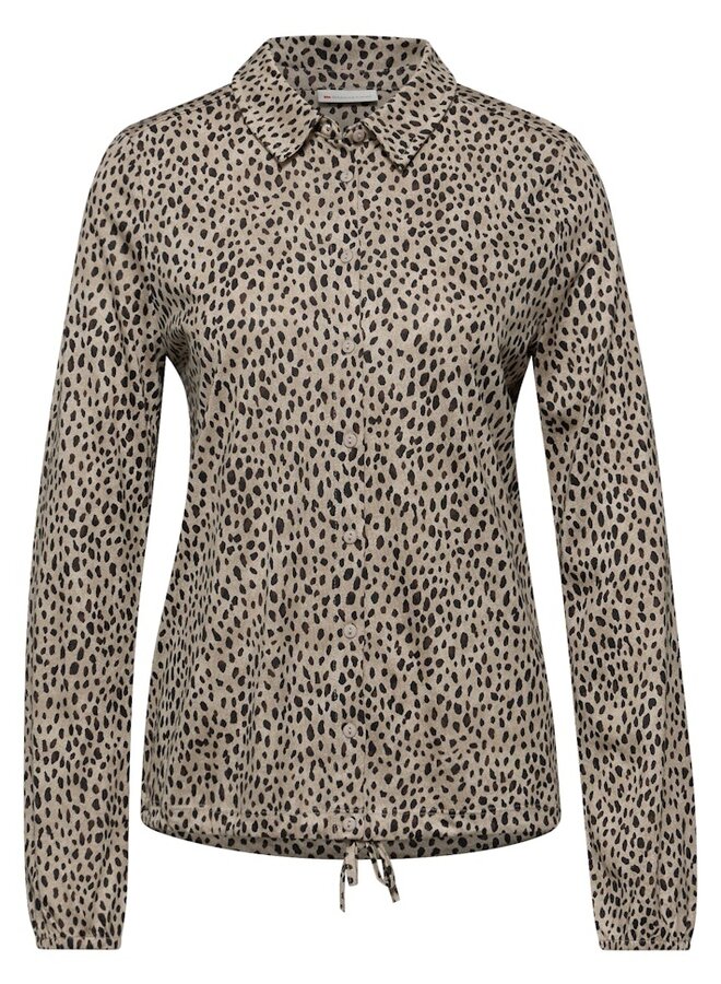 Street one Blouse LTD QR Printed Jersey Blouse W - 36871 Sanded Beige