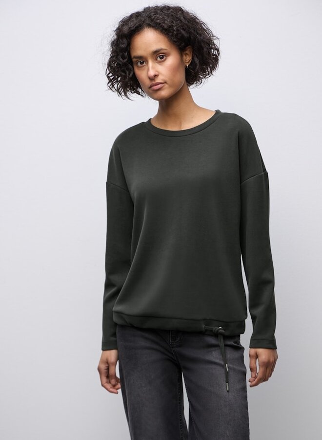 Street one Trui Silk Look Shirt W.Draw String - 17103 Darkest Brown
