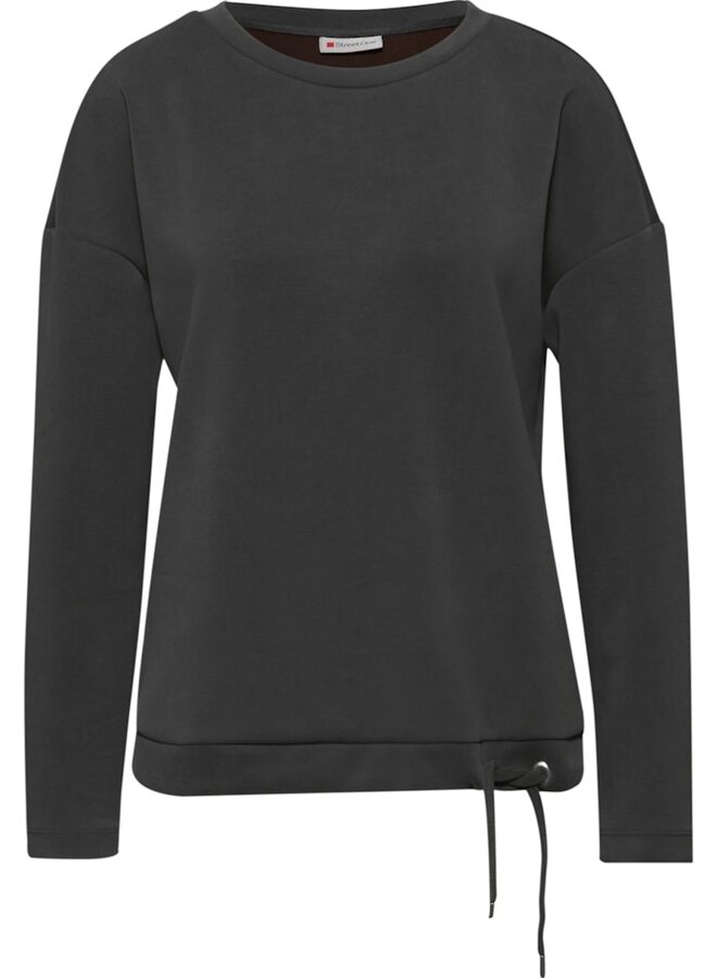 Street one Trui Silk Look Shirt W.Draw String - 17103 Darkest Brown