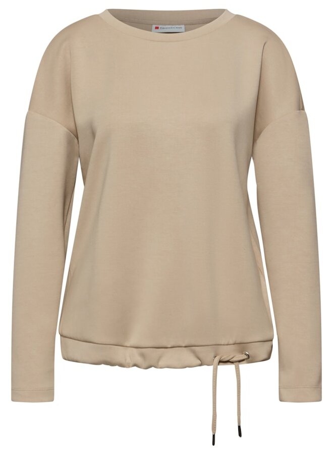 Street one Trui Silk Look Shirt W.Draw String - 16871 Sanded Beige