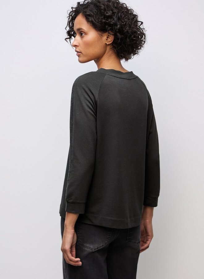 Street one Longsleeve Top Shirt W.Printed Galloon - 17103 Darkest Brown