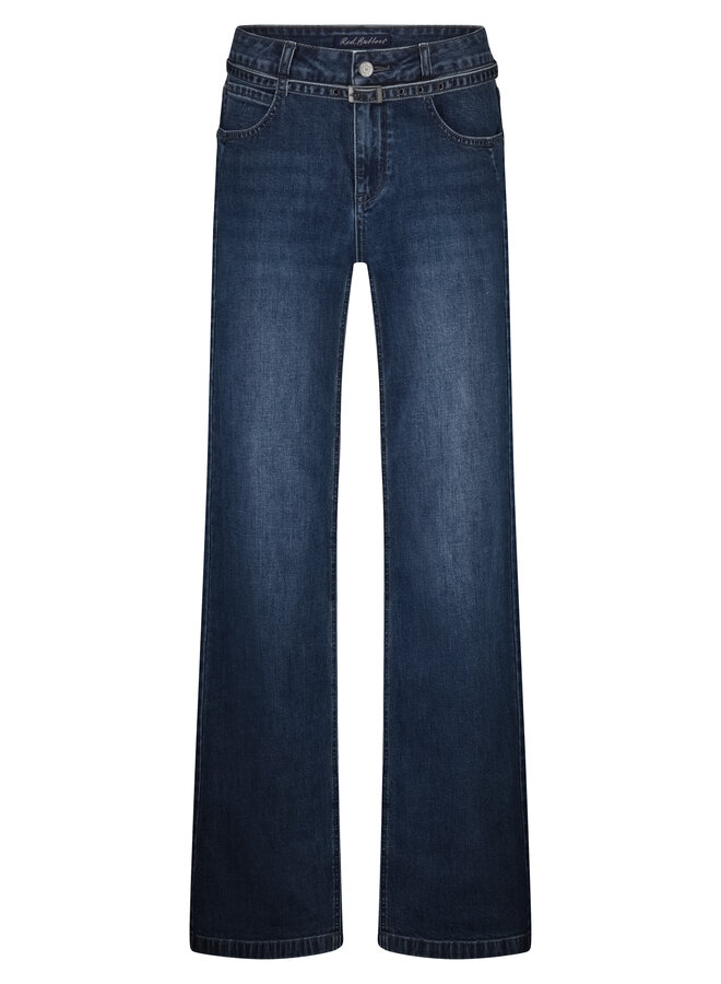 Red Button Wide Leg Jeans Claudette SRB4603 - Dark Stone Used
