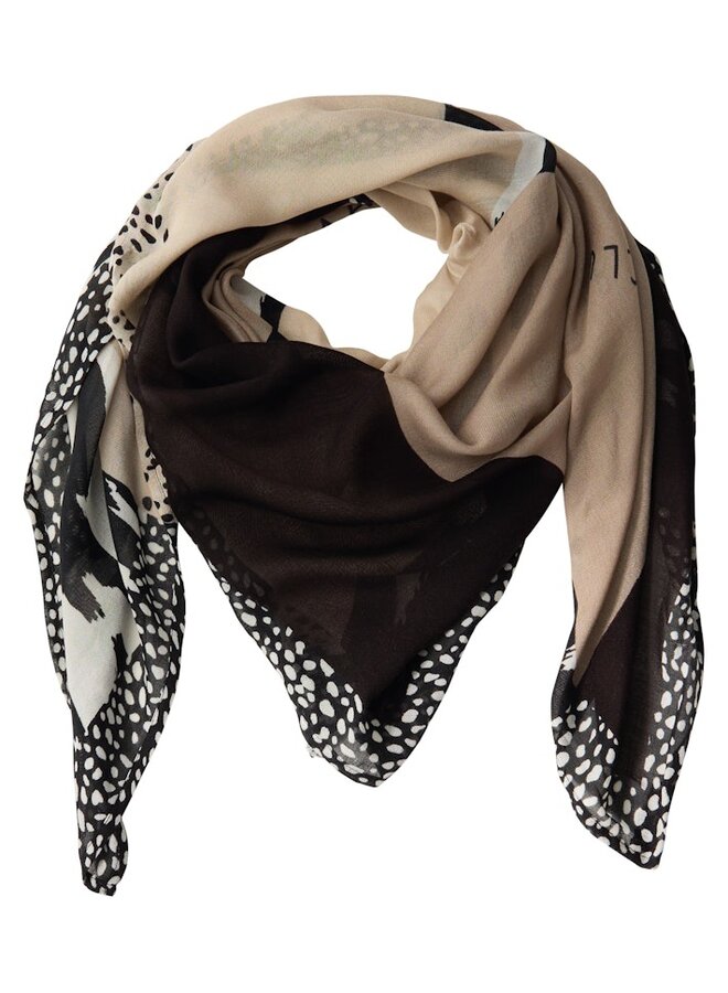 Street one Sjaal Modal Print Square - 36871 Sanded Beige
