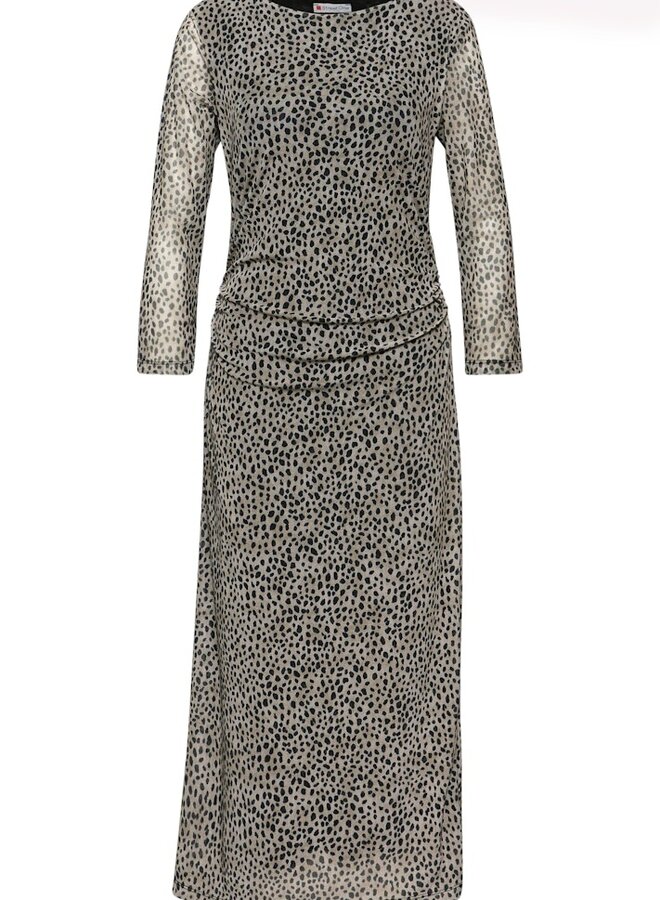 Street one Jurk Mesh Dress_AOP - 36871 Sanded Beige