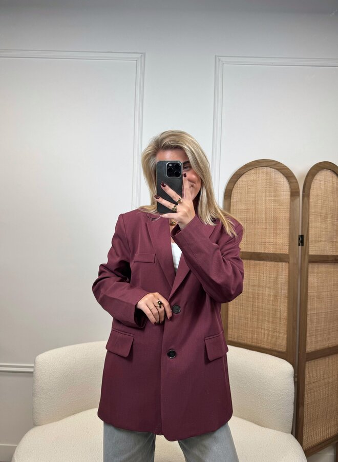 Blazer met Paspelzakje W24737-25 - Framboos