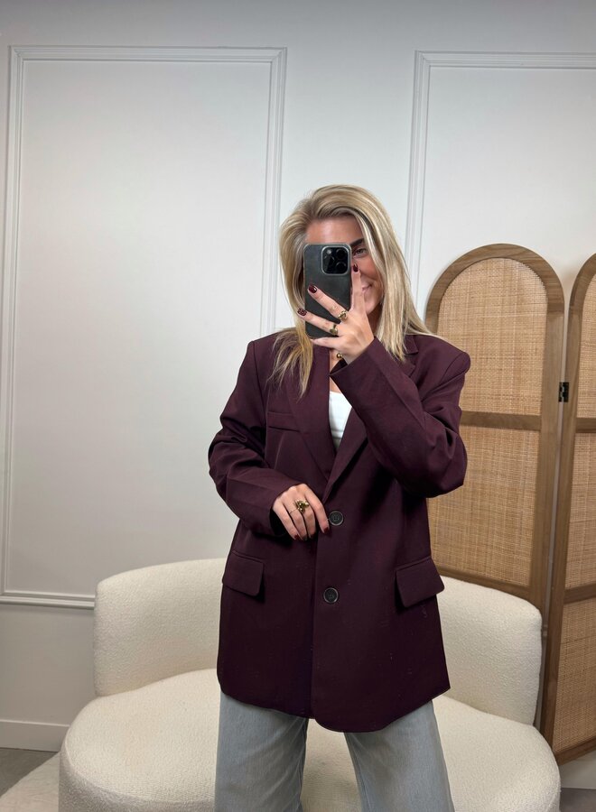 Blazer met Paspelzakje W24737-25 - Bordeaux