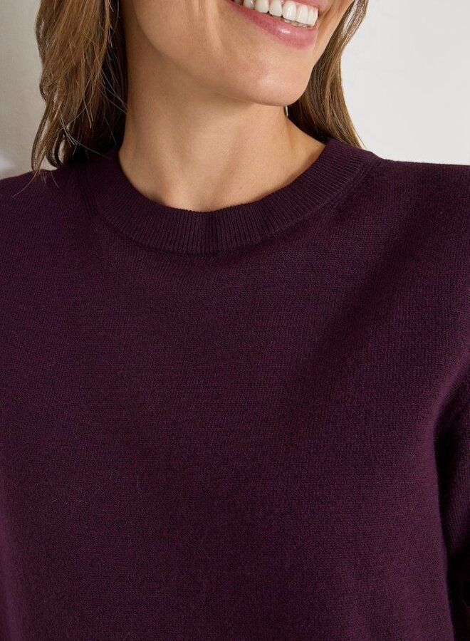 Cecil Trui - 16855 Eggplant Red