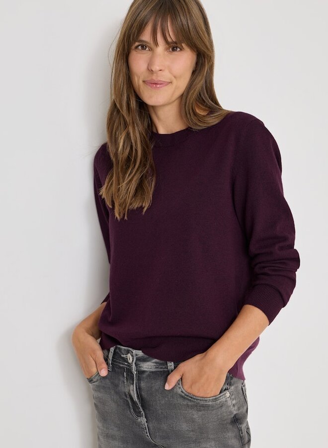 Cecil Trui - 16855 Eggplant Red