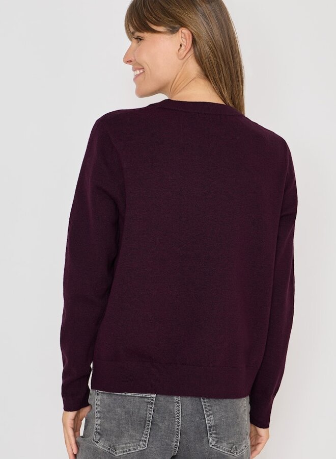 Cecil Trui - 16855 Eggplant Red