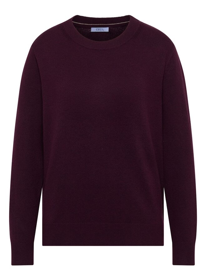 Cecil Trui - 16855 Eggplant Red