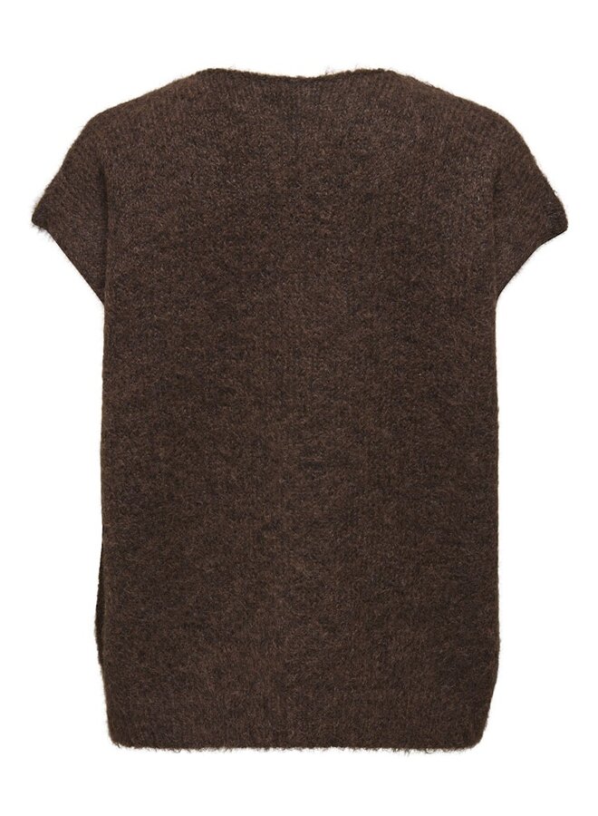 Only Gebreid Gilet ONLAZU 15357220 - Seal Brown