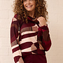 FOS Fashion Trui Met Col 7619 Nico Aquarel - 605 Bordeaux