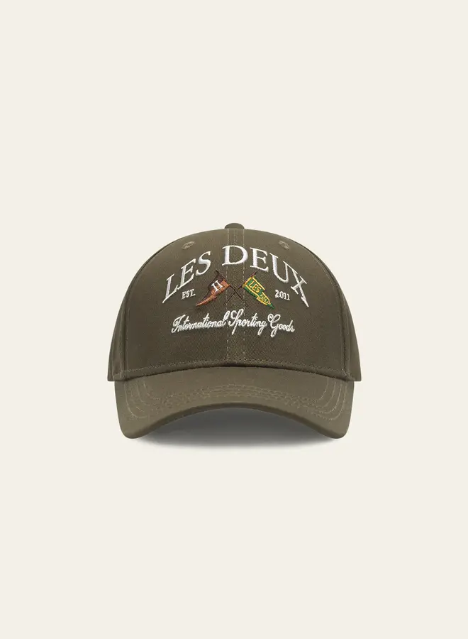 Les Deux Pet Ivy League Organic Baseball Cap 1000271- Olive Night